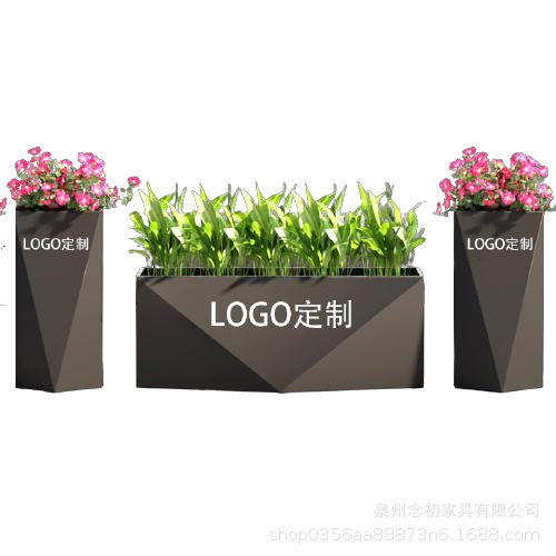 戸外鉄芸花箱組合せ販売部商店街は緑化花壇カフェ街のステンレス花溝を遮断している