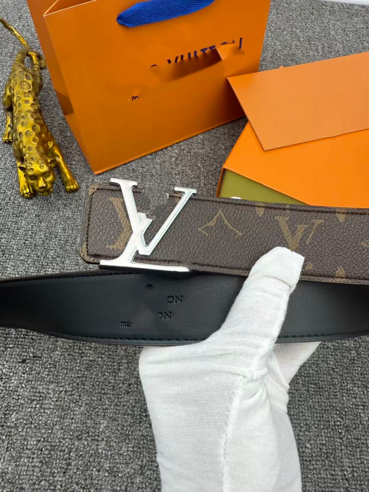 Cinturón para Hombre 4.0 cm de Piel de Vaca de Dos Capas con Hebilla Lisa para Uso Casual image 63