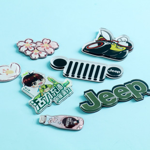Fashion Gift Acrylic Transparent Refrigerator Stickers UV Full Color Printed logo Novel Magnetic Refrigerator Stickers