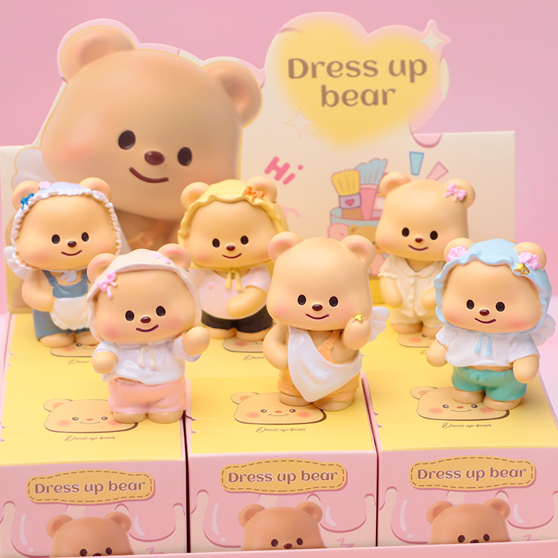 漫画バターベア第二世代ブラインドボックス着替えクマデスクトップ装飾装飾品子供のための子供の日のギフトブティック|undefined