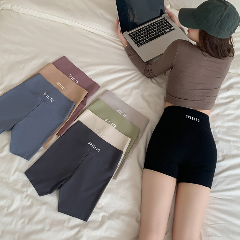 Women's Thin Leggings, Sharkskin Pants, Can Be Worn Outside, Anti-Exposure Safety Shorts, High-Waisted, Plus Size, Tummy Control, Tight-Fitting Shorts, Bare-Leg Look