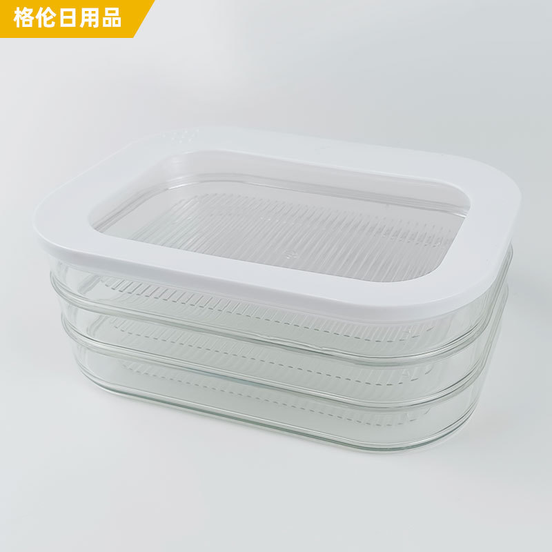 Caja de almacenamiento transparente transparente para lavado a máquina especial transfronterizo con tapa para refrigerador de cocina de grado alimenticio