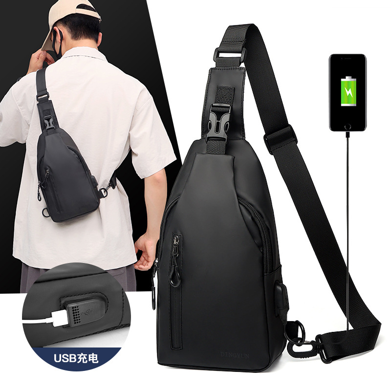 Men's Bag New Outdoor Large Capacity Men's Chest Bag Fashion Simple Casual Trendy Shoulder Crossbody Bag Wholesale Shipping