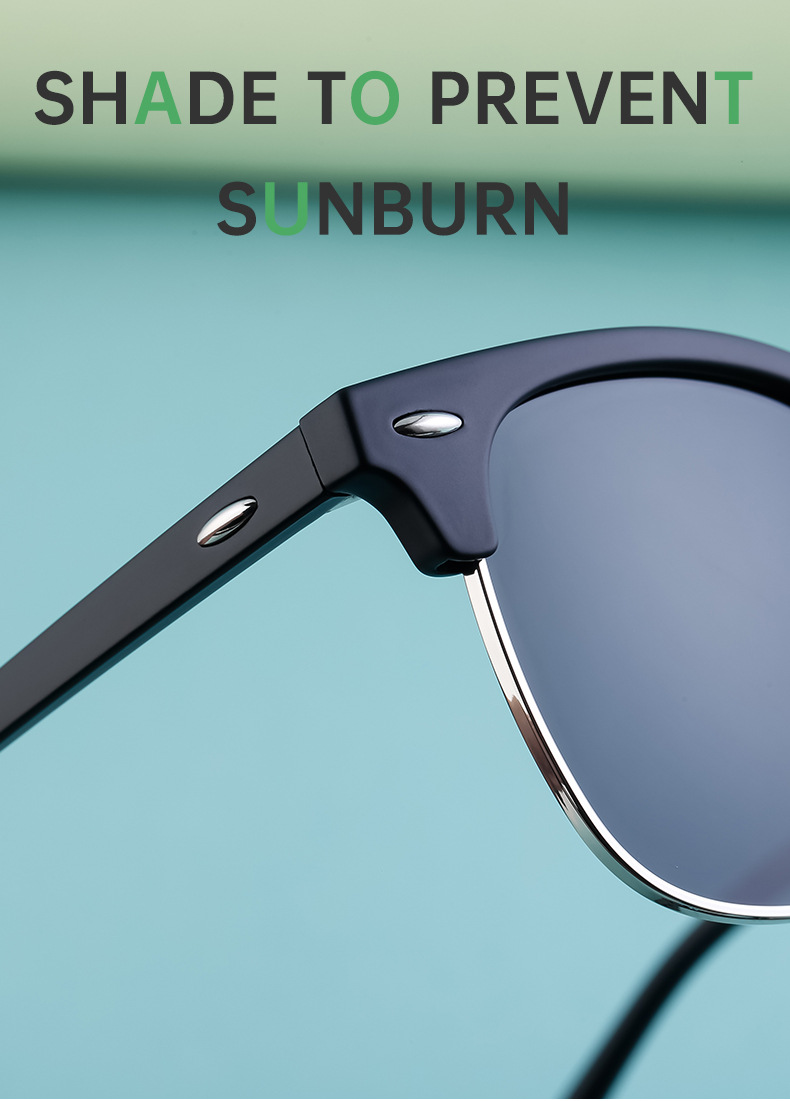 Polarized Sunglasses For Men And Women Retro Style Half Frame_voghion.com