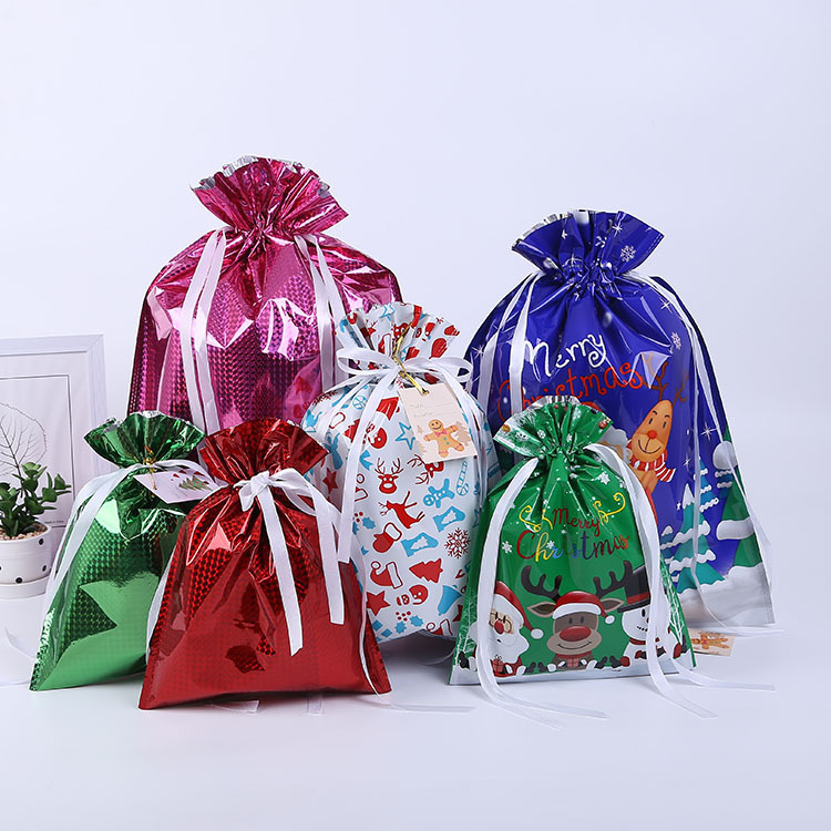 現物アマゾンレーザーフィルムローププレゼント袋クリスマスロープキャンディー袋プレゼント包装クリエイティブプレゼント袋|undefined