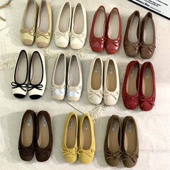 溫柔芭蕾瓢鞋平底鞋法式復古軟底銀色新中式紅色單鞋春小香風女鞋