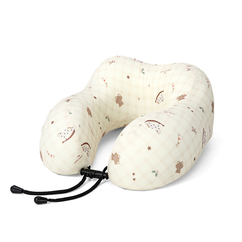Verano helado sensación fría protección de cuello almohada en forma de U portátil almacenable memoria almohada de cuello de algodón almohada de avión almohada al por mayor existencias