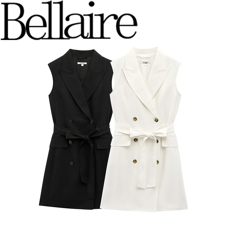 Za Export Wholesale European and American Style French Women's Niche Design Linen Blended Suit Dress 1212380