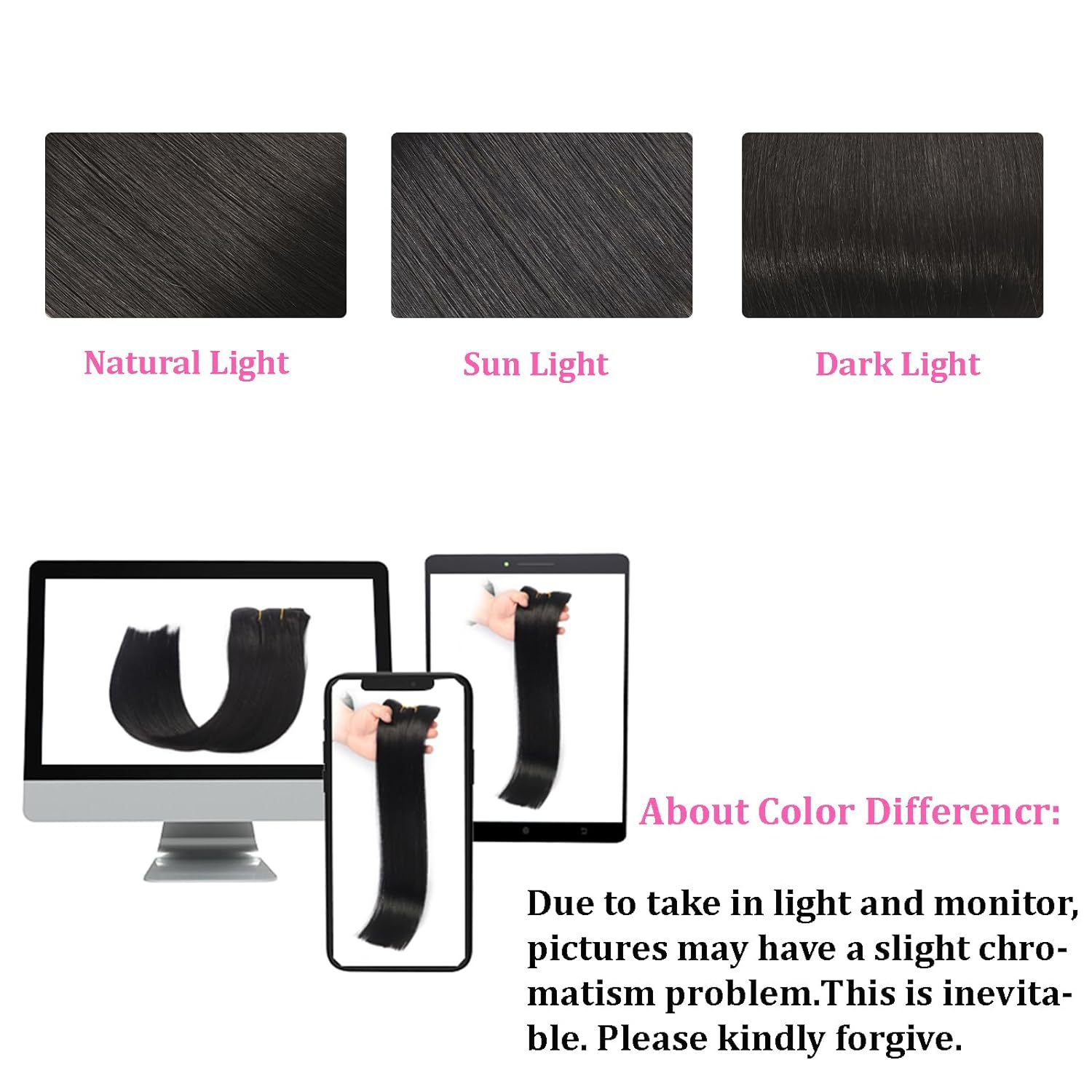 En stock Perruque européenne et américaine en vrais cheveux Clip cheveux Ensemble de 8 pièces Extension de cheveux Clip dans les cheveux Cheveux transfrontaliers en vrais cheveux raides_voghion.com