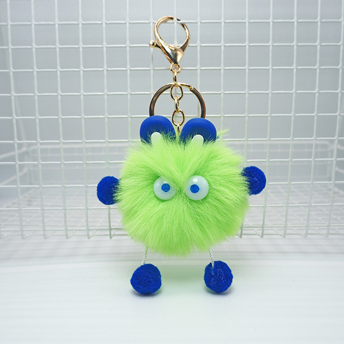 Wholesale Lucky Rabbit Small Coal Ball Cartoon Cute Plush Bear Doll Book Bag Hook Decorations Fuzzy Ball Keychain Ornament