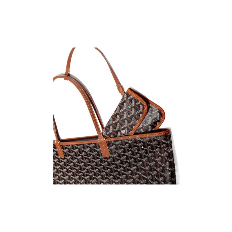 Goyard/戈雅牛皮荔枝纹棉麻托特包Tote子母包潮流复古单肩手提包|undefined