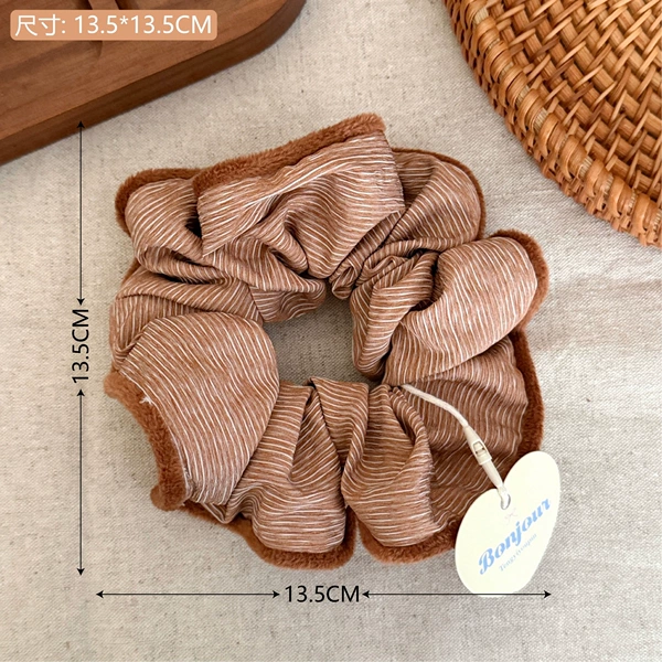4# brown striped coffee edge large intestine hair tie