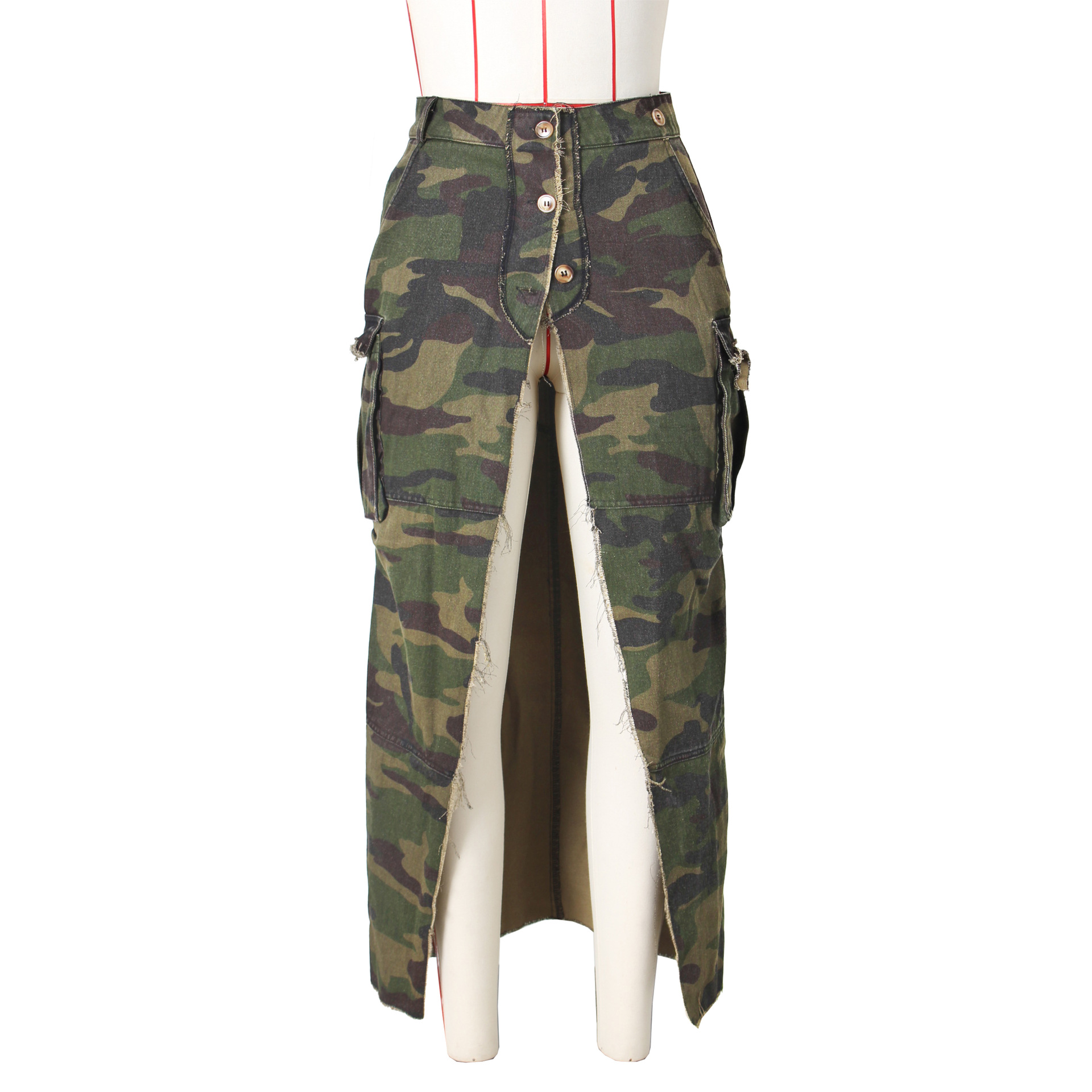 L'été Le Printemps Décontractée Vêtement De Rue Camouflage Spandex Polyester Maxi Longue Robe Jupes display picture 1