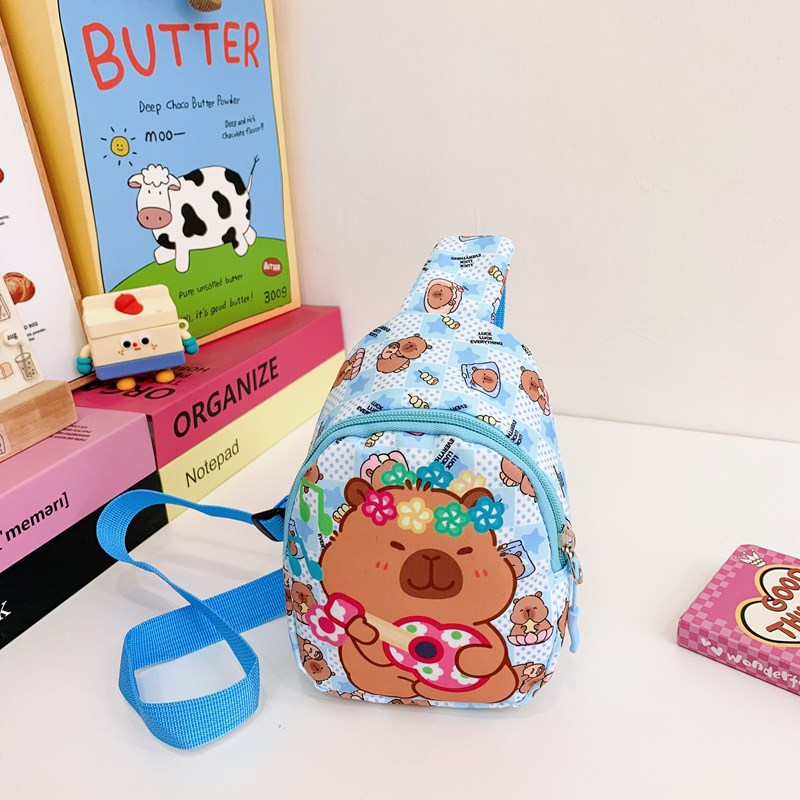 Bolsos lindos para niñas nuevas ventas calientes capibara bolsos de pecho para niños caricaturas para niños y niñas bolsos de cambio