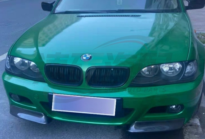 Suitable for BMW 3 Series E46 M3 front bumper carbon fiber front corner spoiler, front lip, corner guards, and spoiler for models 03 to 06