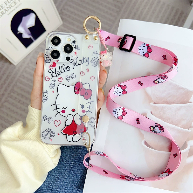 Чихуахуа Hello kitty, яблоко, совместимый браслет, чехол для телефона, iPhone 12, iPhone12 Pro, защитный ремешок для сумки, iphone, 14promax
