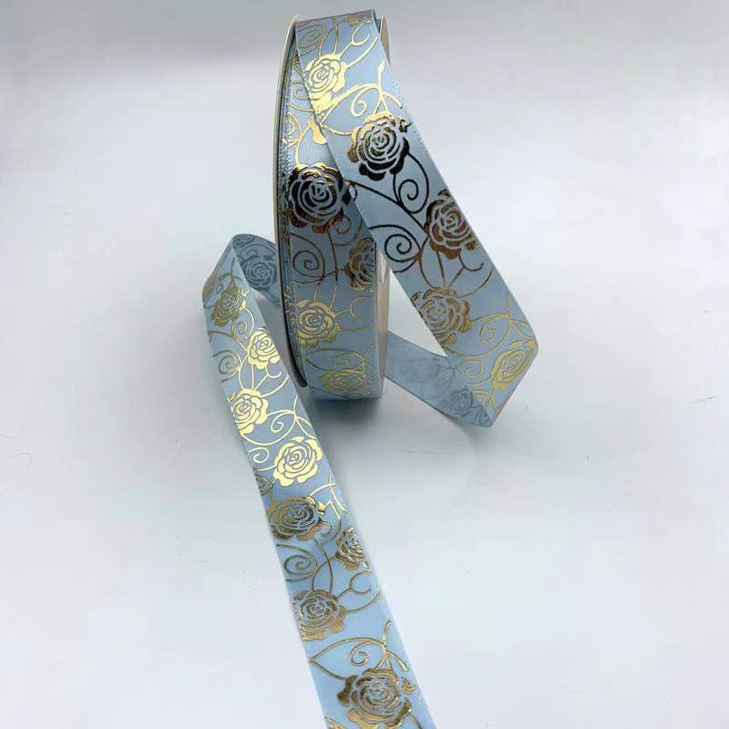 3D caliente sólido dorado rosa cinta flor regalo caja embalaje cinta bar soporte hecho a mano poliéster cinta