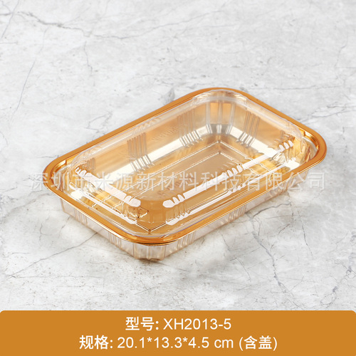 disposable gold high-end sushi packing box salmon beef lamb roll box luxury gold plastic takeout packaging box