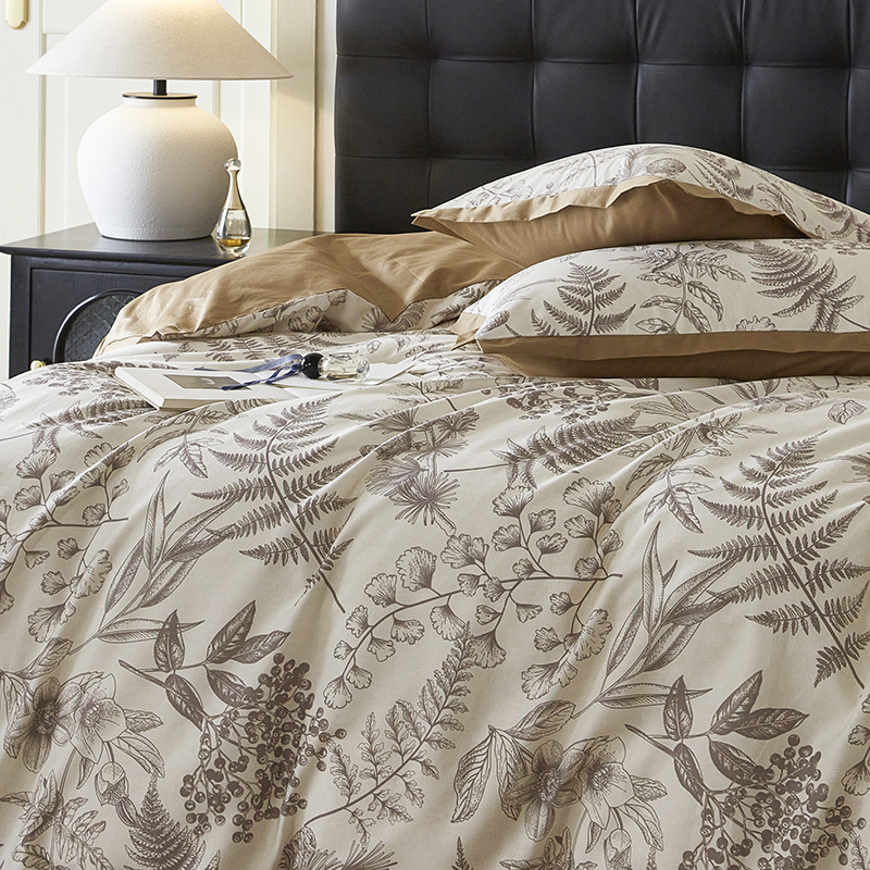 Retro estilo americano 100S algodón de lana larga cuatro piezas de algodón colchón de algodón cuatro piezas de sábanas de cama de alta calidad