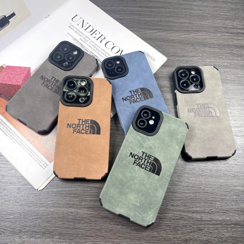 Reversed Leather Trendy Brand North Standard iphone15 Phone Case for Apple 12 Personality Couple 11ProMax Men