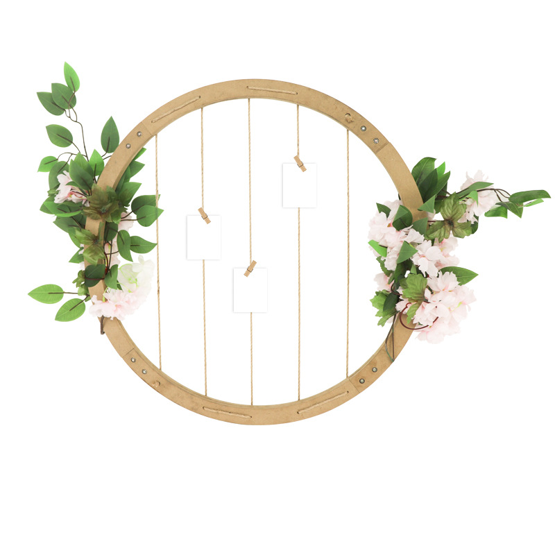 Round photo frame wall hanging wall decoration Photo wall decoration Shelter wall home decoration Hemp rope Amazon cross-border wall decoration