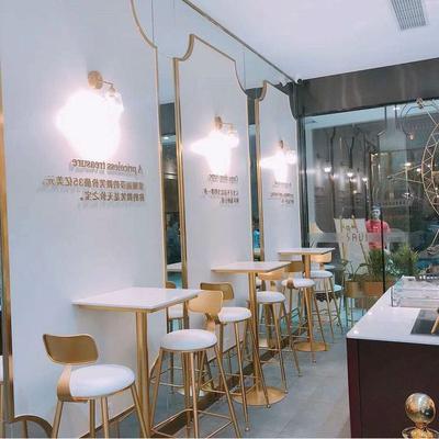 Northern Europe Highchairs Bar counter Tables and chairs Marble Tea shop Simplicity Positive square table round table bar Tables and chairs combination coffee