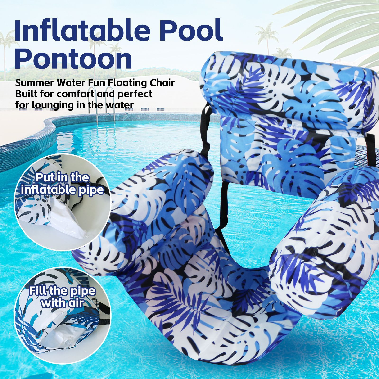 Inflatable Water Hammock Lounge Pool Floats And Loungers_voghion.com