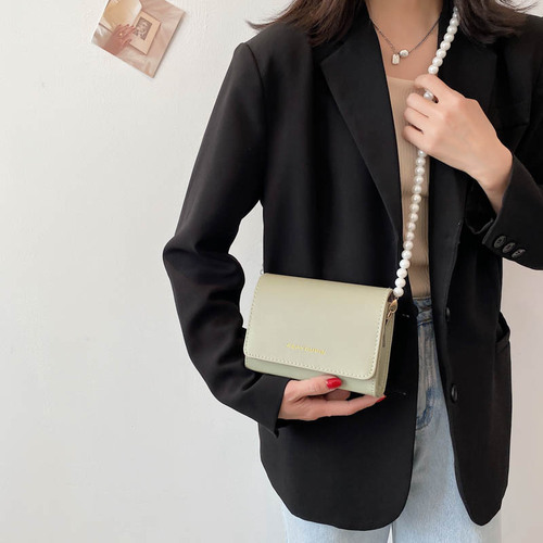 Korean version of summer pearl bag 2024 new trendy fashion crossbody bag women's bag summer simple single shoulder armpit small square bag