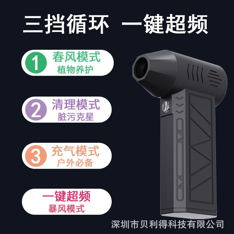跨境新款涡轮暴力风扇吹吸一体车载吸尘便携手持无刷涡轮暴力风扇|undefined