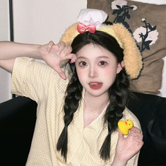 新しい秋と冬のかわいいぬいぐるみケーキヘアバンド女性の漫画顔小さなヘアピン洗顔ヘアアクセサリー写真ヘッドバンド