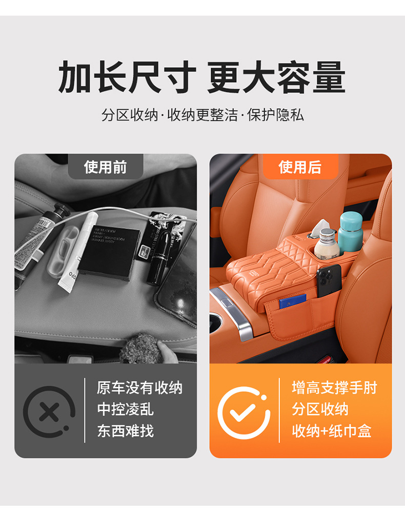 Suitable for Audi A6L/A4L Armrest Box Booster Pad Q5L/A3/Q3/A7L Car Central Cup Holder Tissue Box