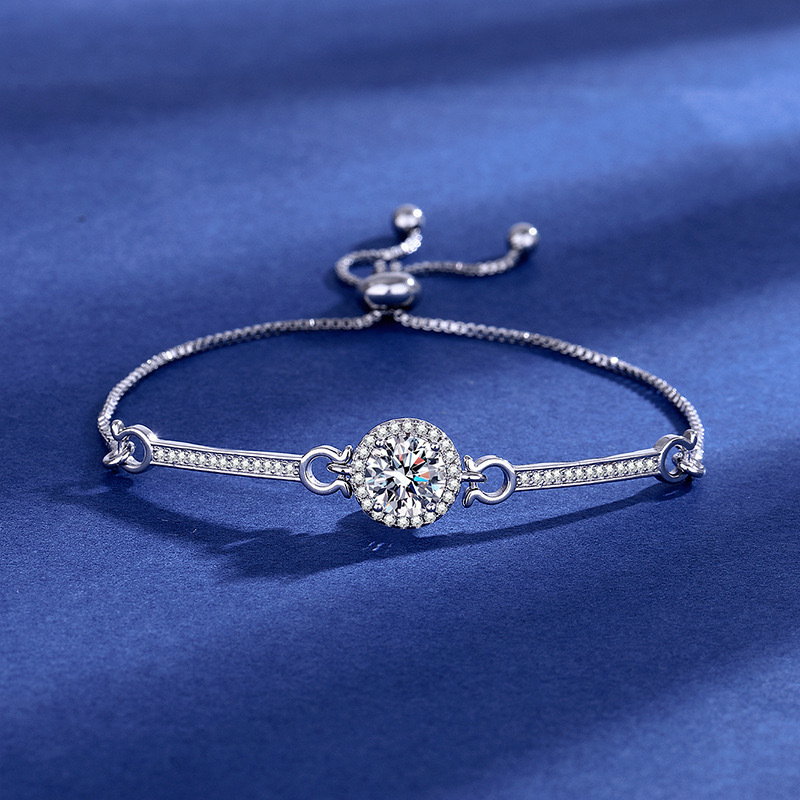 Pulsera de bolso redondo retráctil de lujo de 2 quilates