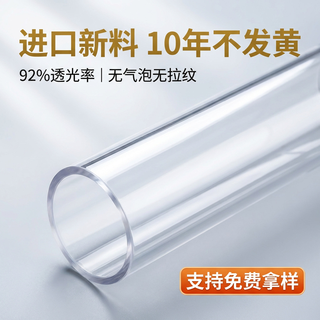 Acrylic tube, high transparency PMMA organic glass hollow tube, industrial packaging tubing, acrylic round tube, can be cut to size