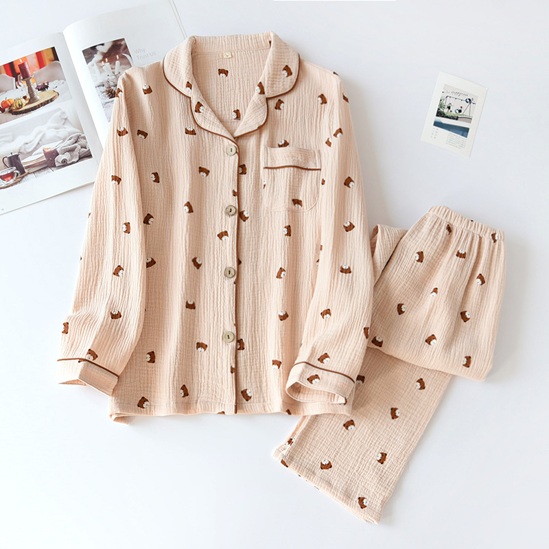 LHガールベージュベアークレープパジャマ