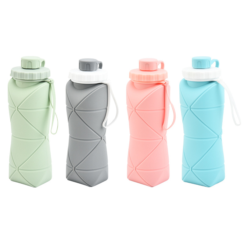 Silicone folding water cup large capacity outdoor sports water bottle portable silicone water cup travel cup cycling kettle i gift