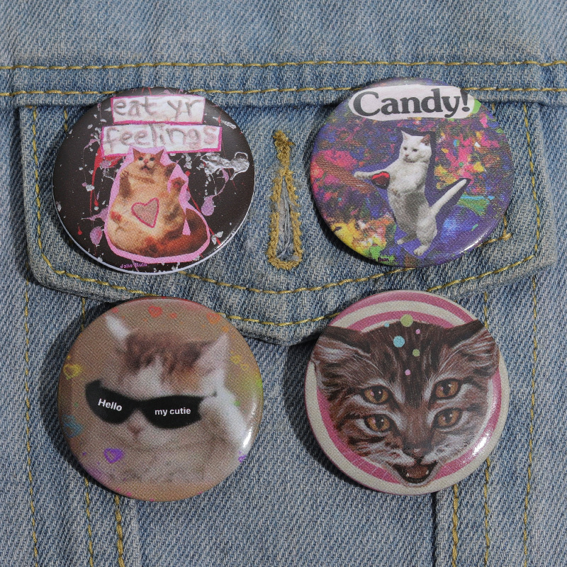 Casual, Party, Stage Occasion Best Seller In  Tinplate Brooch Golden M Badge Creative Cartoon Pin