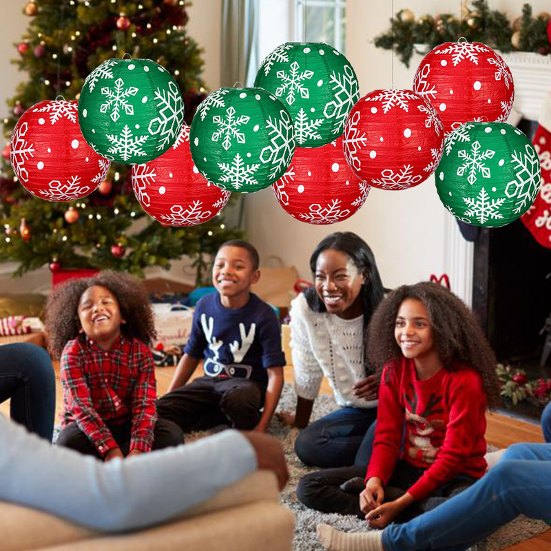 Amazon クリスマス スノーフレーク ランタン デコレーション クリスマス パーティー 吊り下げ提灯 吊り下げ装飾 ホームデコレーション用品|undefined