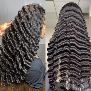 ǰ�ٽz���˰l�ٰlȫ�^��4*4closure deep wave human hair wigs