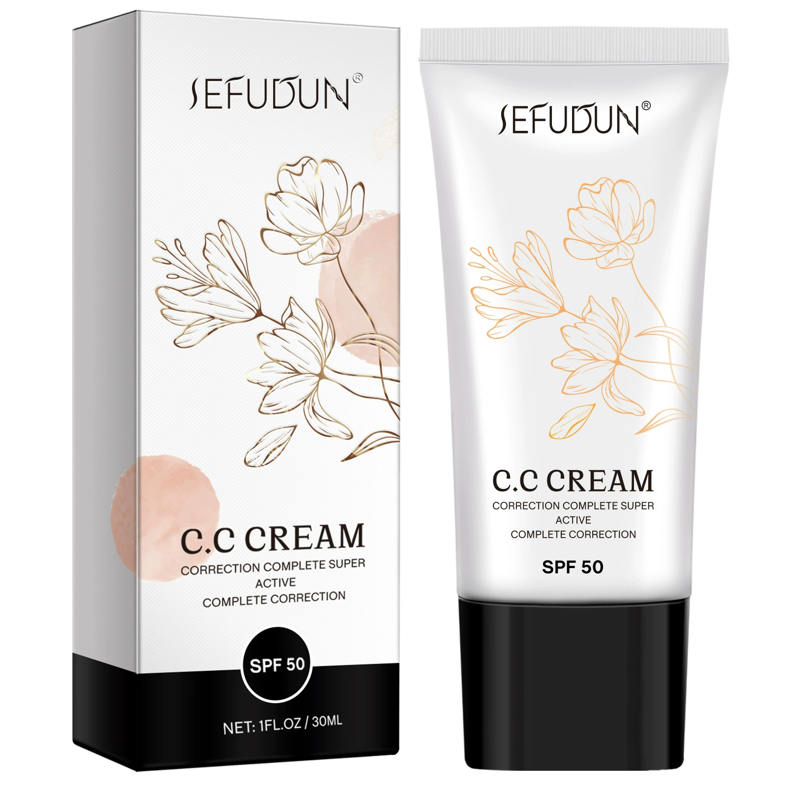 Moisturizing Brightening Makeup Primer, Light Thin CC Cream, SPF50, 30 ml