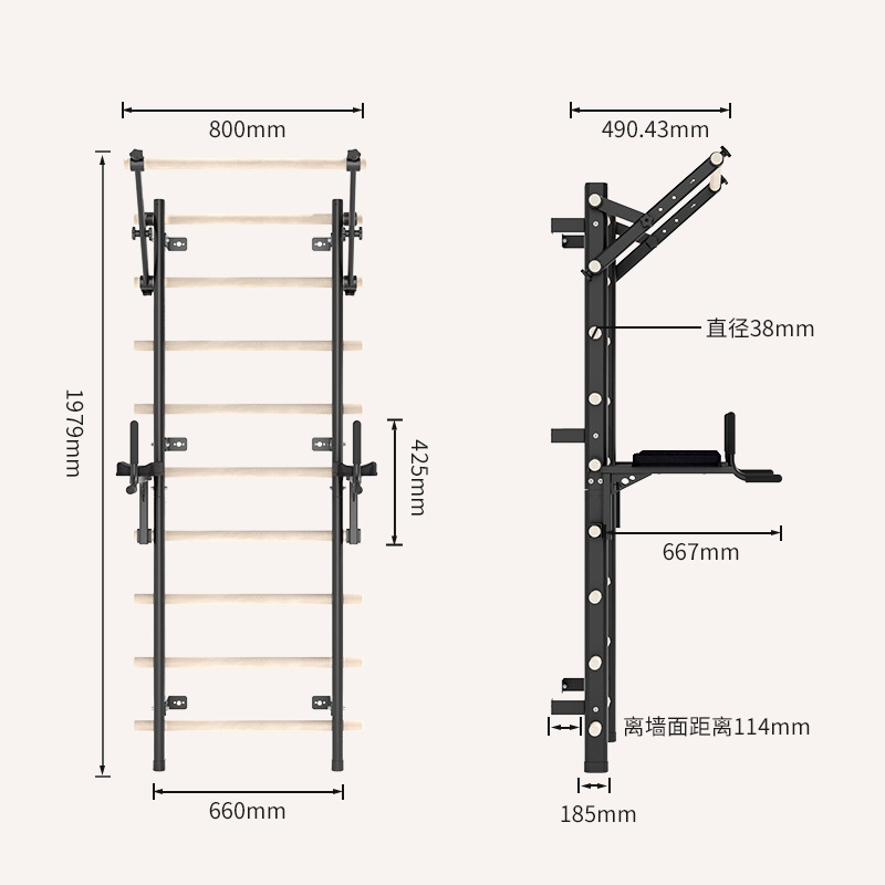 Frame de costilla interior multifuncional equipo de ejercicios doméstico pull-up entrenamiento frame de costilla danza yoga estiramiento frame