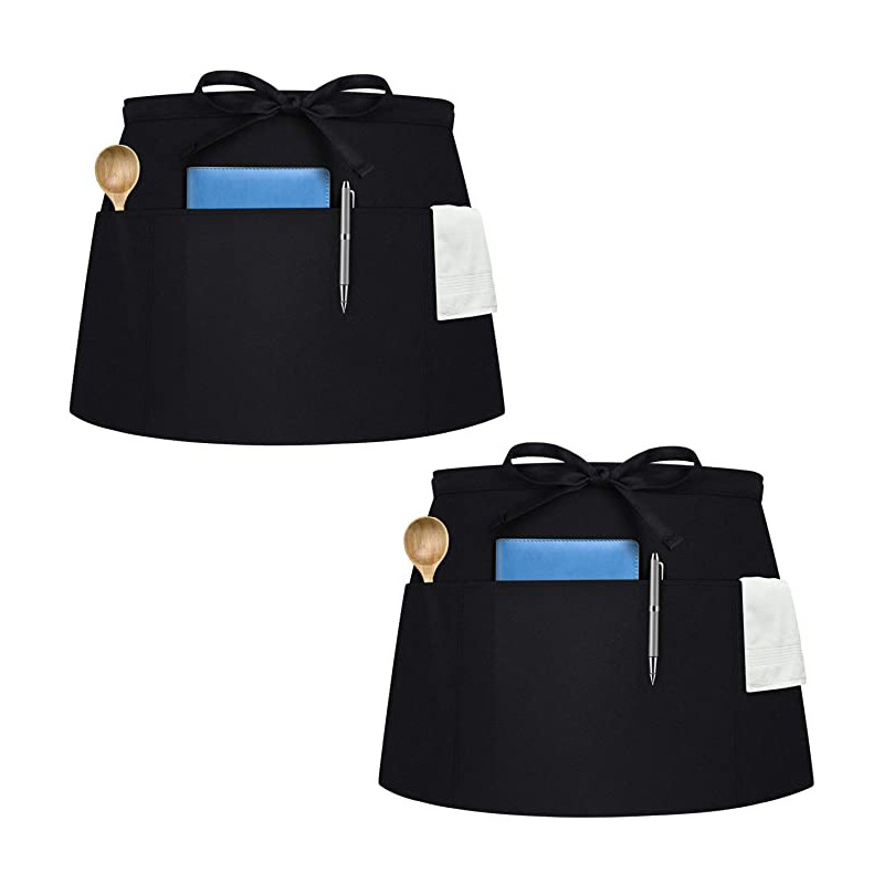 Delantal corto de poliéster de Amazon, moderno y sencillo, para pintura, publicidad, trabajo, fabricante mayorista de delantales cortos.