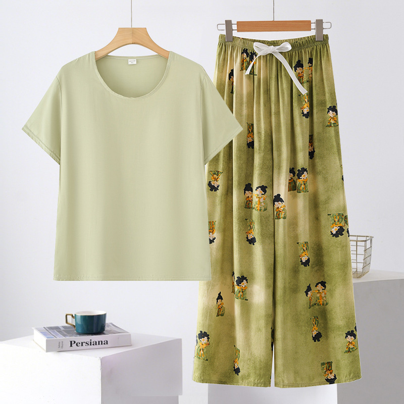 National Style Home Wear Set for Women, Summer Cotton Silk Loose-Fitting, Can Be Worn Outside, Mid-Length Dress, Fresh Style Pajamas Manufacturer National Style Home Wear Set for Women, Summer Cotton Silk Loose-Fitting, Can Be Worn Outside, Mid-Length Dress, Fresh Style Pajamas Manufacturer