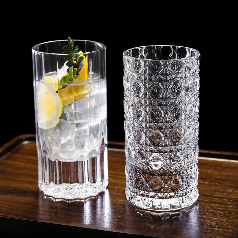 Tazas de vino en relieve de cristal, tazas de vino extranjero de alto valor, tazas de vino blanco, tazas de vino de estilo japonés, tazas de whisky de fondo grueso