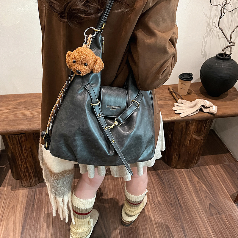 Yadan estilo retro mochila para mujeres 2024 nuevo estilo versátil pequeña función mochila de viaje al trabajo tote