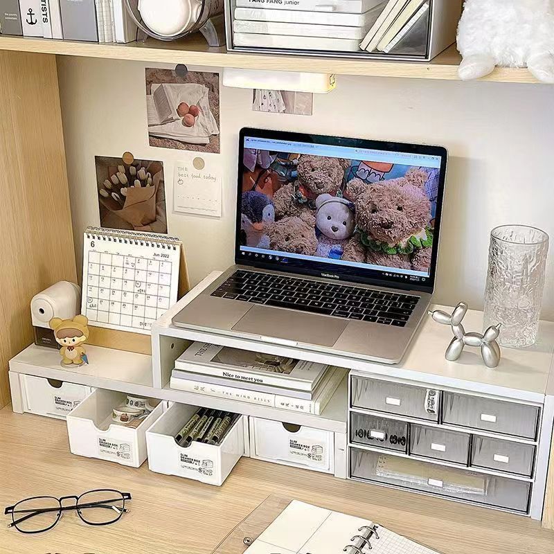 Computer stand desktop storage box drawer notebook office dormitory artifact desk storage rack