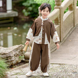 幼儿园汉服春秋儿童中国风唐装男童中秋国庆节国学礼服表演出服