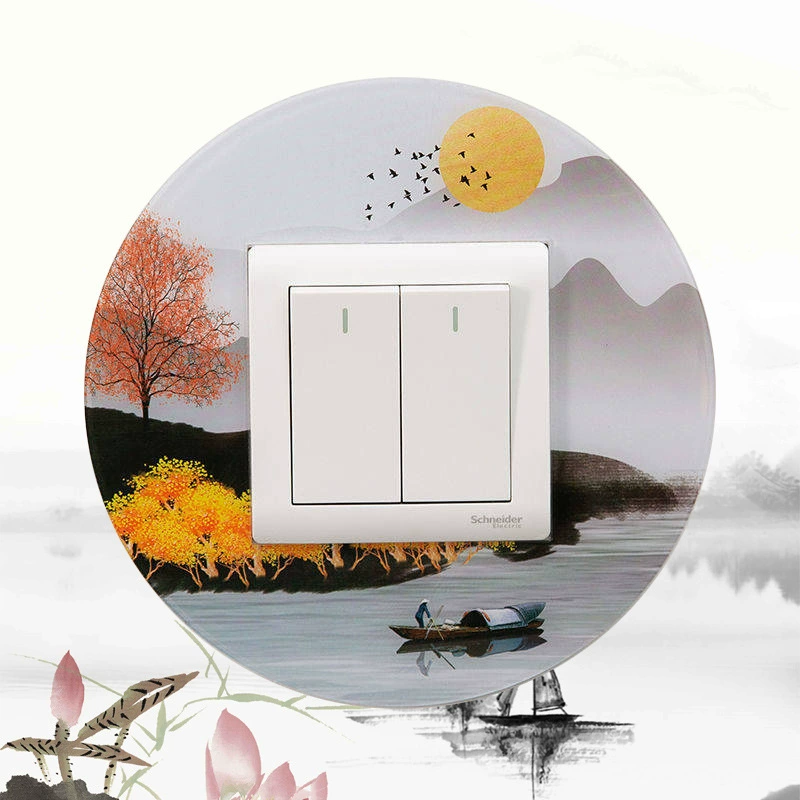 Acrylic switch key on wall, protective case, decorations, creative round jewelry, simple and elegant design