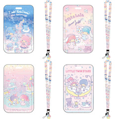 Gemini Star Sanrio Cartoon Children Student Card Holder Bus Card Case Hard Push-Pull Phone Long String Lanyard Ornament