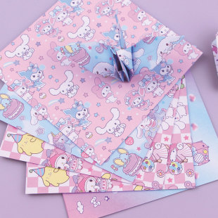 Cartoon Pink Print Pattern Double-sided Handmade Colored Paper Square Kidsren's Kindergarten Students diy Production Horse Small