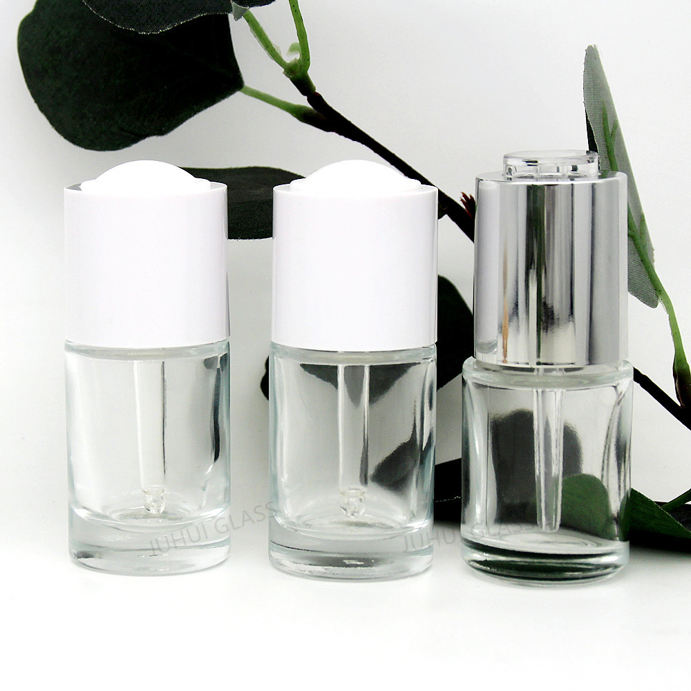 20ml直圆新款大胶头滴管瓶玻璃按压瓶15ml化妆品空瓶小分装瓶